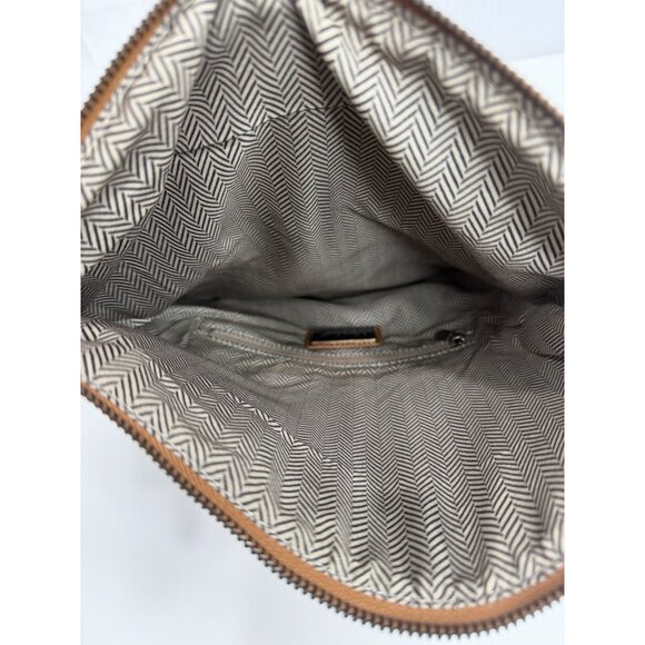 Modella Tan Faux Leather Foldover Clutch Crossbody Bag Chain Strap Purse - Picture 10 of 14